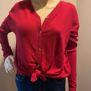 Wonderly red knit top size small